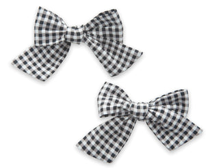 Baby Bling Big Cotton Bow Clip Set - Black Gingham, Baby Bling, Baby Baby Bling Headbands, Baby Bling, Baby Bling Big Cotton Bow Clip Set, Baby Bling Big Cotton Bow Clip Set - Black Gingham, 