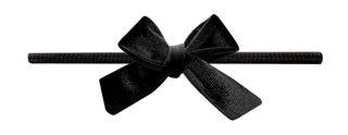 Baby Bling black velvet bow skinny headband with a sleek design, perfect for infants and toddlers.