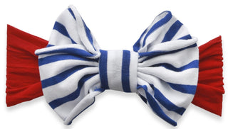 Baby Bling Cherry with Royal Stripe Jersey Bow Headband, Baby Bling, 4th of July, 4th of July Headband, Baby Bling, Baby Bling 4th of July Headband, Baby Bling Bows, Baby Bling Headband, Baby