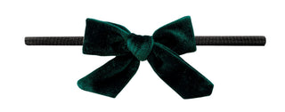 Baby Bling Forest Green / Black Velvet Bow Skinny Headband, Baby Bling, Baby Baby Bling Headbands, Baby Bling, Baby Bling Black Band  Skinny Headband, Baby Bling Forest Green / Black Velvet B
