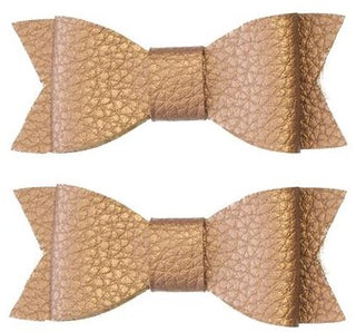 Baby Bling Leather Bow Tie Clip Set - Copper, Baby Bling, Alligator Clip, Alligator Clip Hair Bow, Baby Bling, Baby Bling Bows, Baby Bling Copper Leather Bow Tie Clip Set, Baby Bling Hair Bow