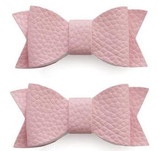 Baby Bling Leather Bow Tie Clip Set - Pink, Baby Bling, Alligator Clip, Alligator Clip Hair Bow, Baby Bling, Baby Bling Bows, Baby Bling Hair Bow Clips, Baby Bling Hair Clip Set, Baby Bling L