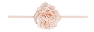 Baby Bling Mini Silk Ruffle Flower Skinny Headband - Peach, Baby Bling, Baby bling, Baby Bling Headband, Baby Bling Mini Silk Ruffle Flower Skinny Headband, Baby bling Peach, Baby Bling Skinn