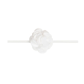 Baby Bling Mini Silk Ruffle Flower Skinny Headband - White, Baby Bling, Baby bling, Baby Bling Headband, Baby Bling Mini Silk Ruffle Flower Skinny Headband, Baby Bling Skinny Headband, Baby B