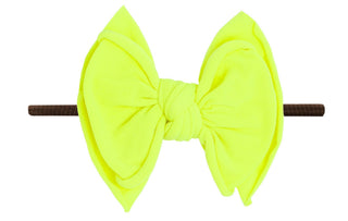 Baby Bling Neon Safety Yellow / Brown FAB-BOW-LOUS Skinny Headband, Baby Bling, Baby Baby Bling Headbands, Baby Bling, Baby Bling FAB-BOW-LOUS, Baby Bling FAB-BOW-LOUS Skinny Headband, Baby B