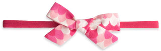 Baby Bling Pink Scallop Cotton Print Skinny Bow Headband, Baby Bling, Baby Bling, Baby Bling Bows, Baby Bling Cotton Print headband, Baby Bling Fall 2018 Release, Baby Bling headband, Baby Bl