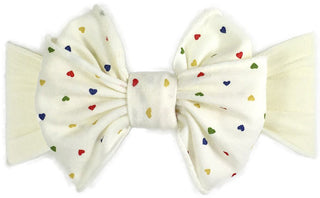 Baby Bling Rainbow Heart Ivory Jersey Bow Headband, Baby Bling, Baby Bling, Baby Bling Bows, Baby Bling Headband, Baby bling Valentine, Baby Headband, Baby Headbands, Headband, Headband for B