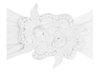Baby Bling White Applique Flower Headband, Baby Bling, Baby bling, Baby Bling Headband, Baby Bling Special Occasion Collection, Baby bling Spring 2021, Baby Bling White, Baby Bling White Appl