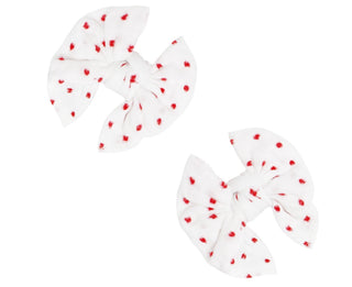 Baby Bling White w/Red Shabby Dot DEB Clip Set, Baby Bling, Baby Baby Bling Headbands, Baby Bling, Baby Bling Clippie, Baby bling Clips, Baby Bling Headband, Baby Bling Headbands, Baby Bling 