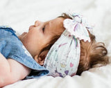 Baby Bling Pastel Unicorn w/Pink Pom Trimmed Printed Knot Headband, Baby Bling, Baby Bling, Baby Bling Bows, Baby Bling Floral Headband, Baby Bling Headband, Baby Bling Headbands, Baby Bling 