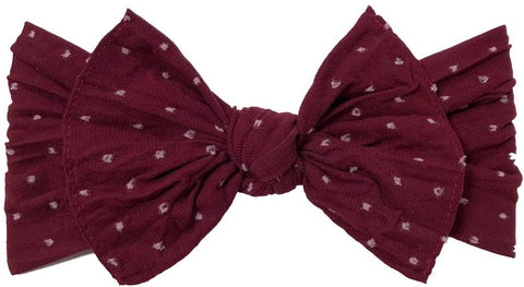 Baby Bling Burgundy Shabby Dot Patterned Knot Headband, Baby Bling, Baby Bling, Baby Bling Bows, Baby Bling Burgundy Shabby Dot Patterned Knot Headband, Baby Bling Headband, Baby Bling Patter