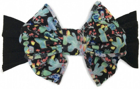 Baby Bling Cactus Jersey Bow Headband, Baby Bling, Baby Bling, Baby Bling Bows, Baby Bling Headband, Baby Headband, Baby Headbands, Cactus, CM22, JAN23, Jersey Bow Headband, Headbands - Basic