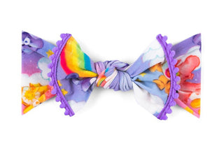 Baby Bling Care Bear Pom Trimmed Knot Headband-Lilac Rainbow, Baby Bling, Baby, Baby Bling, Baby Bling Bows, Baby Bling Care Bear, Baby Bling Headband, Baby Bling Headbands, Baby Bling Knot, 