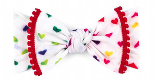 Baby Bling Care Bear Pom Trimmed Knot Headband-Primary Heart, Baby Bling, Baby Bling, Baby Bling Bows, Baby Bling Care Bear, Baby Bling Headband, Baby Bling Headbands, Baby Bling Knot, Baby B