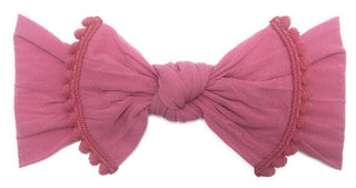 Baby Bling Classic Knot w/Pom Trimmed Headband (10 Colors), Baby Bling, Baby Bling, Baby Bling Bows, Baby Bling Headband, Baby Bling Knot, Baby Bling Knot Headband, Baby BLing Pom Knot Classi