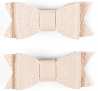 Baby Bling Leather Bow Tie Clip Set - Ivory, Baby Bling, Alligator Clip, Alligator Clip Hair Bow, Baby Bling, Baby Bling Bows, Baby Bling Hair Bow Clips, Baby Bling Hair Clip Set, Baby Bling 