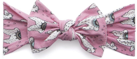 Baby Bling Pink Llama Printed Knot Headband, Baby Bling, Baby Bling, Baby Bling Bows, Baby Bling Headband, Baby Bling Knot Headband, Baby Bling Llama, CM22, JAN23, Llama, Llama Headband, Prin