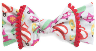 Baby Bling Ornament w/Pom Trimmed Printed Knot Headband, Baby Bling, All Things Holiday, Baby Bling, Baby Bling Bows, Baby bling Christmas Headband, Baby Bling Headband, Baby Bling Headbands,