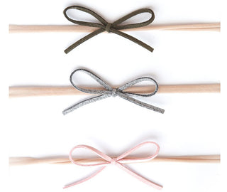 Baby Bling 3 Pack Suede Cord Headband Set-Grey/Pink/Army Green, Baby Bling, Baby Bling, Baby Bling Bows, Baby bling Headband, Baby Bling headbands, Baby Bling Skinny Headband, Baby Bling Skin