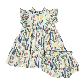 Pink Chicken Baby Girls Jennifer Dress Set - Paper Floral, Pink Chicken, cf-size-12-18-months, cf-type-dress, cf-vendor-pink-chicken, Dress, Dresses for Girls, Jennifer Dress, Paper Floral, P