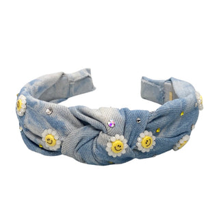 Bari Lynn 3D Daisy Denim Headband with Crystals, Bari Lynn, 3D Daisy Denim Headband, Bari Lynn, Bari Lynn 3D Daisy Denim Headband, Bari Lynn 3D Daisy Denim Headband with Crystals, Bari Lynn H