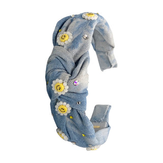 Bari Lynn 3D Daisy Denim Headband with Crystals, Bari Lynn, 3D Daisy Denim Headband, Bari Lynn, Bari Lynn 3D Daisy Denim Headband, Bari Lynn 3D Daisy Denim Headband with Crystals, Bari Lynn H