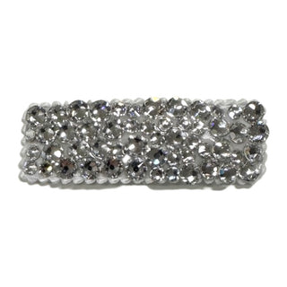 Bari Lynn clear Swarovski crystal snap clip hair bow with sparkling crystals and metal clasp for stylish hair accessories.