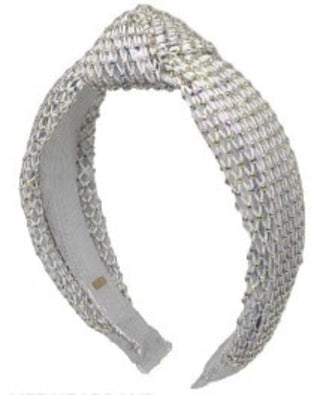 Bari Lynn Crystal Net Knot Headband - White, Bari Lynn, Bari Lynn, Bari Lynn Crystal Net Knot Headband, Bari Lynn Headband, Bari Lynn Headbands, Bari Lynn Twist Knot Headband with Crystals, c