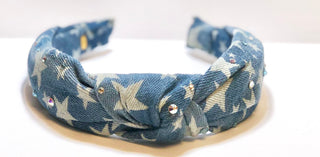 Bari Lynn Denim Stars Twist Knot Headband with Crystals, Bari Lynn, Bari Lynn, Bari Lynn Denim, Bari Lynn Denim Stars, Bari Lynn Denim Stars Twist Knot Headband with Crystals, Bari Lynn Headb