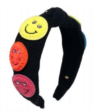 Bari Lynn Patch Smile Terry Knot Headband - Black, Bari Lynn, Bari Lynn, Bari Lynn Headband, Bari Lynn Headbands, Bari Lynn Patch Smile Terry Knot Headband, Bari Lynn Smile, Bari Lynn Smiley,