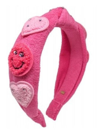 Bari Lynn Patch Smile Terry Knot Headband - Pink, Bari Lynn, Bari Lynn, Bari Lynn Headband, Bari Lynn Headbands, Bari Lynn Patch Smile Terry Knot Headband, Bari Lynn Smile, Bari Lynn Smiley, 