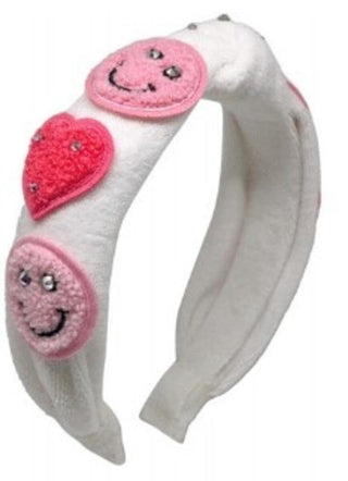 Bari Lynn Patch Smile Terry Knot Headband - White, Bari Lynn, Bari Lynn, Bari Lynn Headband, Bari Lynn Headbands, Bari Lynn Patch Smile Terry Knot Headband, Bari Lynn Smile, Bari Lynn Smiley,