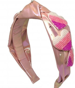 Bari Lynn Pink Beaded Heart Patch Headband, Bari Lynn, Bari Lynn, Bari Lynn Beaded Heart Patch Headband, Bari Lynn Headband, Bari Lynn Headbands, Beaded Heart Patch Headband, Heart Headband, 