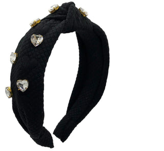 Bari Lynn Quilted Heart Jewel Knot Headband, Bari Lynn, Bari Lynn, Bari Lynn Headband, Bari Lynn Headbands, Bari Lynn Pearl Headband, Heart Crystal, Quilted Headband, Twist Knot Headband, Hea