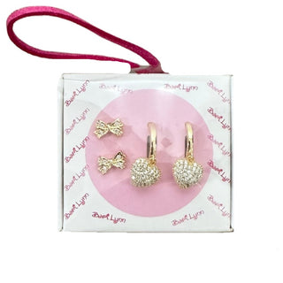 Bari Lynn Sterling Silver Earring Set - Bow + Heart, Bari Lynn, Bari Lynn, Bari Lynn Earrings, Bari Lynn Sterling Silver Earring Set, Bow, Heart, Sterling Silver Earrings, Earrings - Basicall