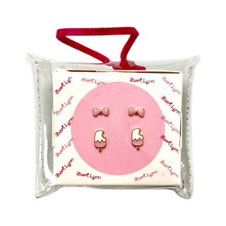 Bari Lynn Sterling Silver Earring Set - Bow + Popsicle, Bari Lynn, Bari Lynn, Bari Lynn Earrings, Bari Lynn Sterling Silver Earring Set, Cupcake, Popsicle, Sterling Silver Earrings,  - Basica