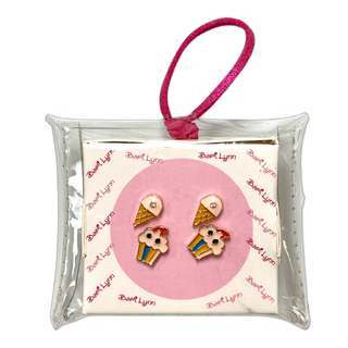 Bari Lynn Sterling Silver Earring Set - Ice Cream + Cupcake, Bari Lynn, Bari Lynn, Bari Lynn Earrings, Bari Lynn Sterling Silver Earring Set, Cupcake, Earrings, Ice Cream, Sterling Silver Ear