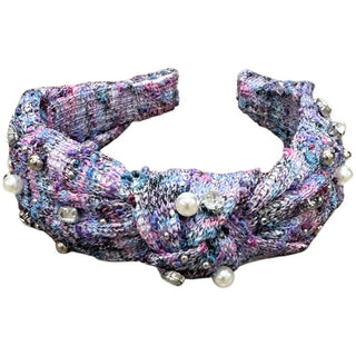 Bari Lynn Tweed Jewel Knot Headband - Purple, Bari Lynn, Bari Lynn, Bari Lynn Headband, Bari Lynn Headbands, Bari Lynn Pearl Headband, Bari Lynn Rainbow, Bari Lynn Rainbow Pearl, Bari Lynn Tw
