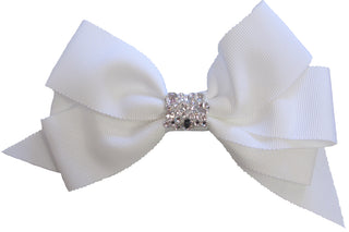 XLarge Grosgrain Hair Bow w/Swarovski Crystals on Clippie, Bari Lynn, Alligator Clip, Alligator Clip Hair Bow, cf-type-hair-bow, cf-vendor-bari-lynn, Grosgrain, Hair Bow, Hair Bow on Clippie,