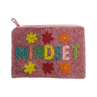 Beaded Mindset Pink Zipper Pouch, Basically Bows & Bowties, Beaded Coin Purse, Beaded Mindset Pink Zipper Pouch, cf-type-coin-purse, cf-vendor-basically-bows-&-bowties, EB Girls, Stocking Stu