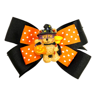 Halloween Witch Bear Bow on Clippie, Basically Bows & Bowties, Alligator Clip, Alligator Clip Hair Bow, Clippie, Clippie Hair Bow, Hair Bow, Hair Bow on Clippie, Hair Bows, Halloween, Hallowe