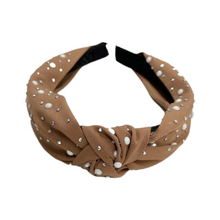 Basically Bows & Bowties stud and pearl knot headband featuring elegant knot design with pearl accents, perfect for stylish accessories.