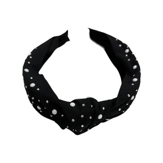 Stud and pearl knot headband from Basically Bows & Bowties featuring a stylish knot design with pearl accents.
