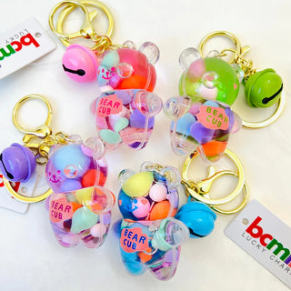 bcmini Bear Floaty w/Bell Charm Keyring, BCMINI, bcmini, Bear Floaty, cf-type-keychain, cf-vendor-bcmini, Keychain, Stocking Stuffer, Stocking Stuffers, Keychain - Basically Bows & Bowties