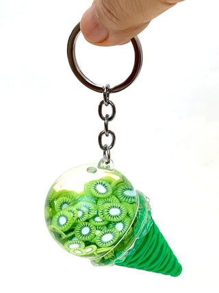 bcmini Floating Fruit Ice Cream Charm Keyring, BCMINI, bcmini, cf-type-keychain, cf-vendor-bcmini, ice cream, ice cream cone, Keychain, Stocking Stuffer, Stocking Stuffers, Keychain - Basical