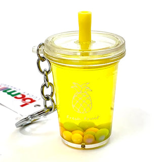 bcmini Fruit Boba Tea Charm Keyring, BCMINI, bcmini, Boba Tea, Cat, cf-type-keychain, cf-vendor-bcmini, Keychain, Stocking Stuffer, Stocking Stuffers, Keychain - Basically Bows & Bowties