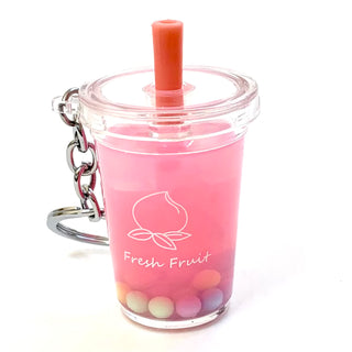 bcmini Fruit Boba Tea Charm Keyring, BCMINI, bcmini, Boba Tea, Cat, cf-type-keychain, cf-vendor-bcmini, Keychain, Stocking Stuffer, Stocking Stuffers, Keychain - Basically Bows & Bowties