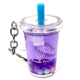 bcmini Fruit Boba Tea Charm Keyring, BCMINI, bcmini, Boba Tea, Cat, cf-type-keychain, cf-vendor-bcmini, Keychain, Stocking Stuffer, Stocking Stuffers, Keychain - Basically Bows & Bowties
