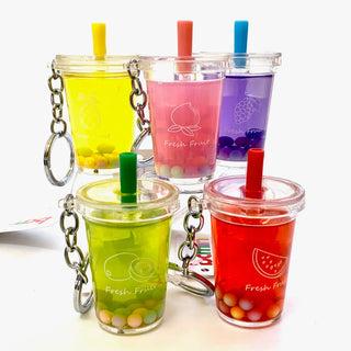 bcmini Fruit Boba Tea Charm Keyring, BCMINI, bcmini, Boba Tea, Cat, cf-type-keychain, cf-vendor-bcmini, Keychain, Stocking Stuffer, Stocking Stuffers, Keychain - Basically Bows & Bowties