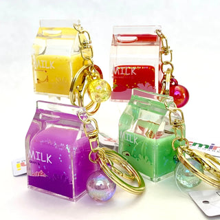 bcmini Fruit Milk Carton Charm Keyring, BCMINI, bcmini, cf-type-keychain, cf-vendor-bcmini, Fruit Milk Keychain, Keychain, Stocking Stuffer, Stocking Stuffers, Keychain - Basically Bows & Bow